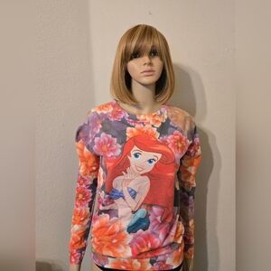 Disney Ariel Floral  Sweatshirt. Women Size Small